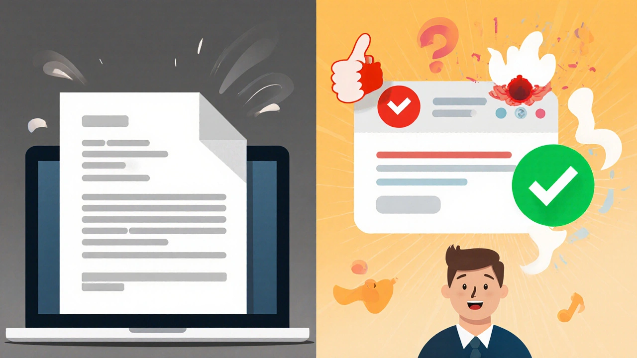 Phishing email animation with red warning and green checkmark, learner realizing