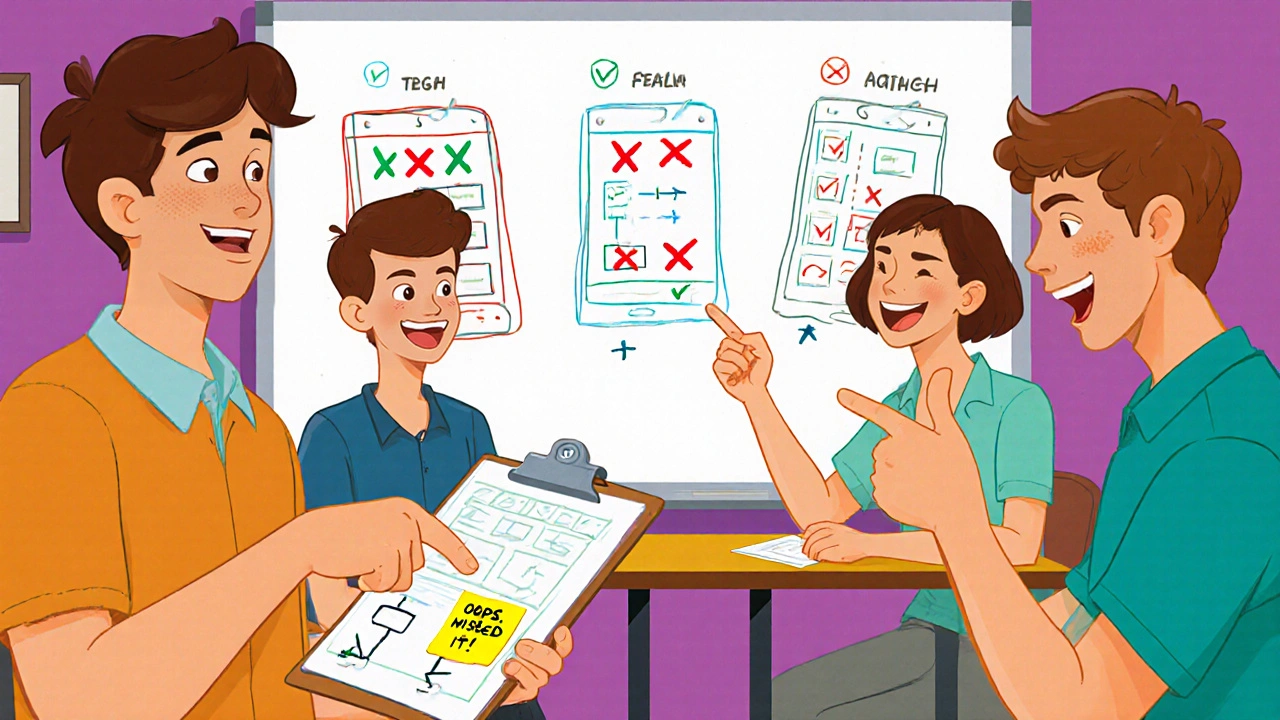 Students testing a paper prototype of a dining app with real users, showing confusion and discovery.