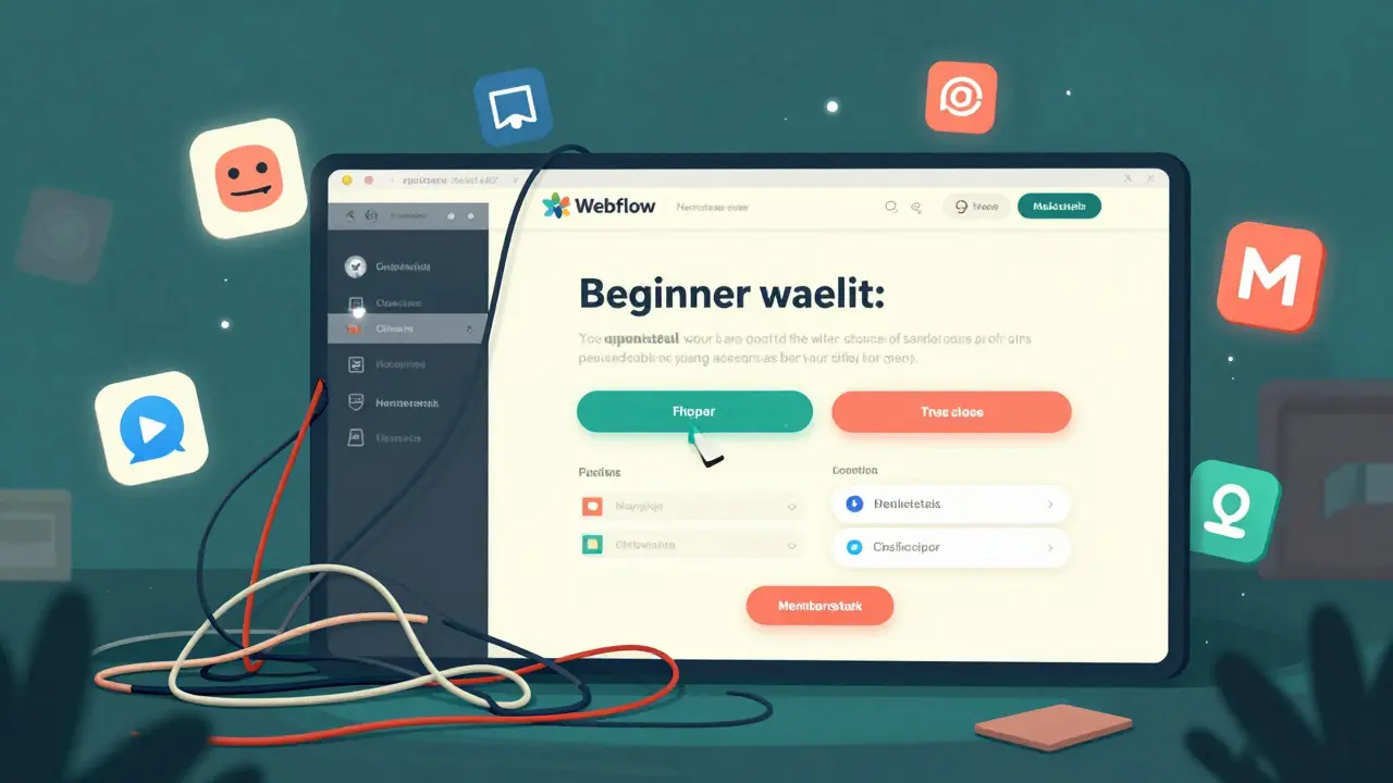 A before-and-after transformation of a website from messy to polished with animated interactions and CMS links.