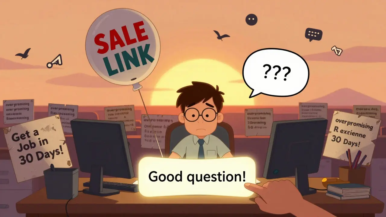 A course creator abandoning fake sales tactics and choosing authentic engagement with a simple reply.