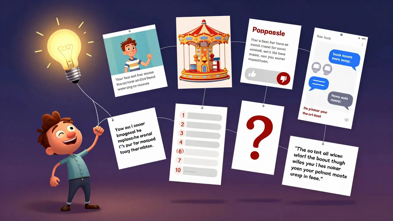 A single video transforming into seven different social media post formats floating in the air.