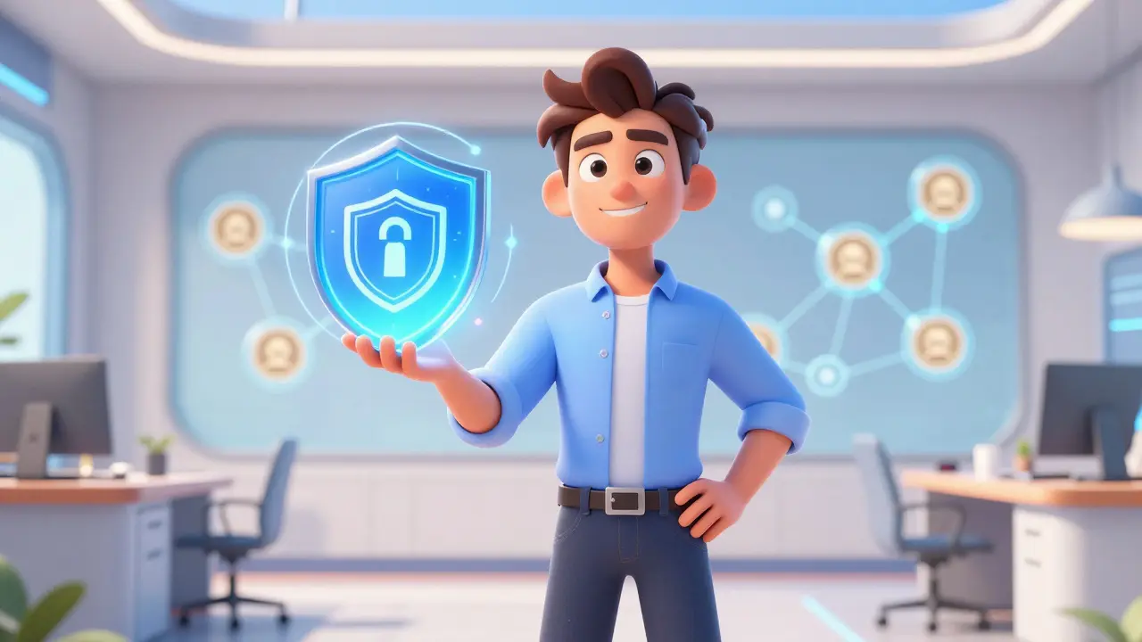 Person holding secure digital credential token