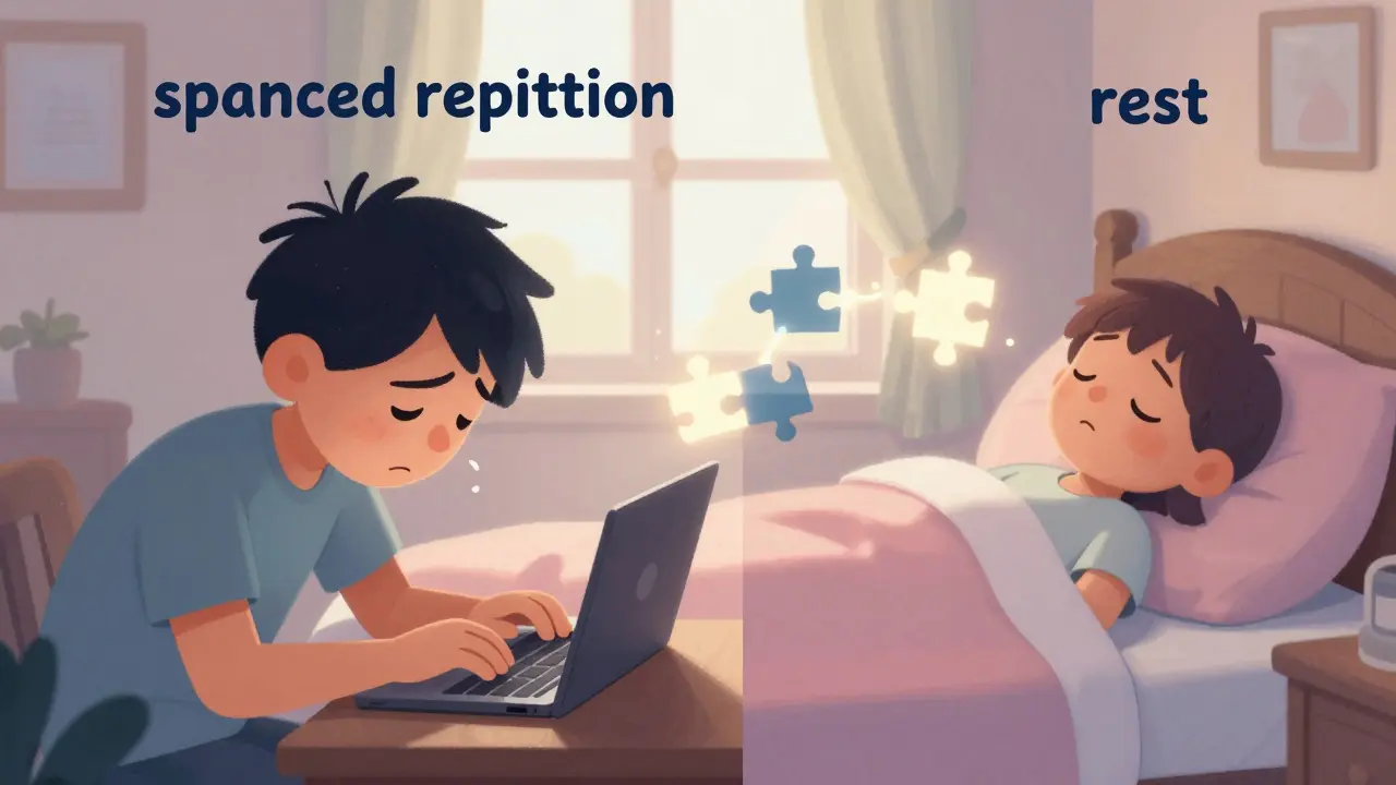 Contrast between frantic studying and peaceful sleep for recovery