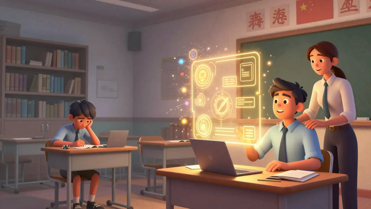 Illustration contrasting boring old classrooms with vibrant, interactive modern micro-learning modules.