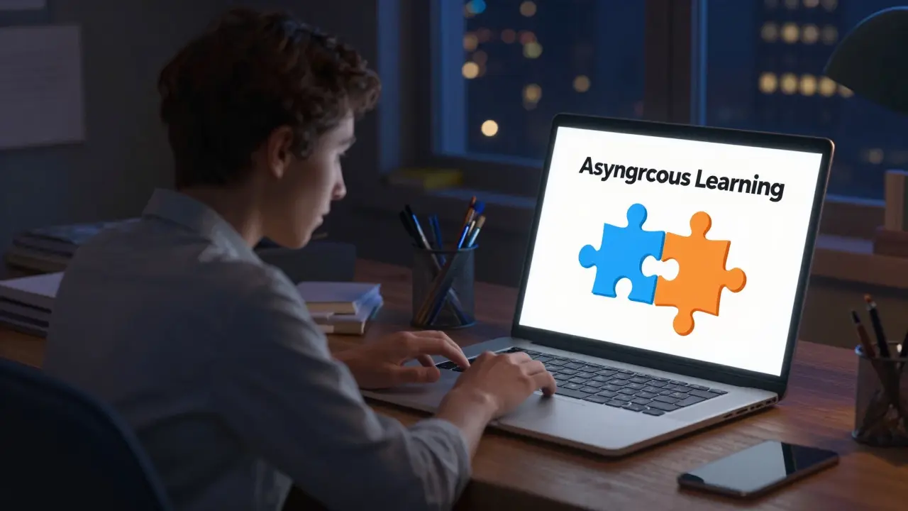 Lawyer studying online CLE courses late at night in a home office