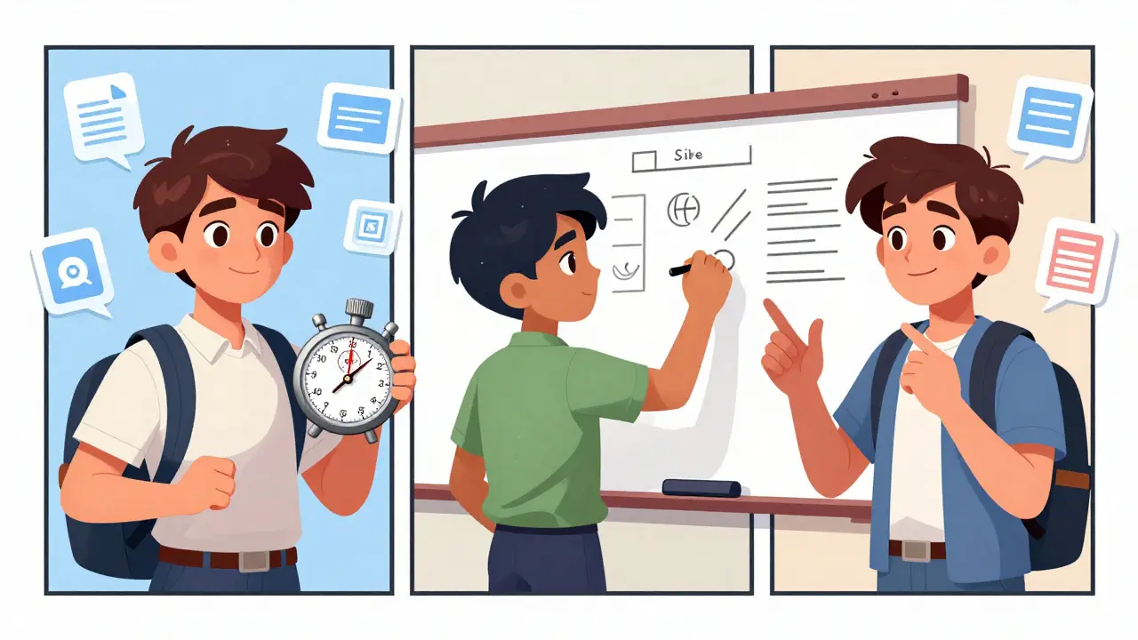 Students assigned roles like timekeeper and scribe in breakout prep.