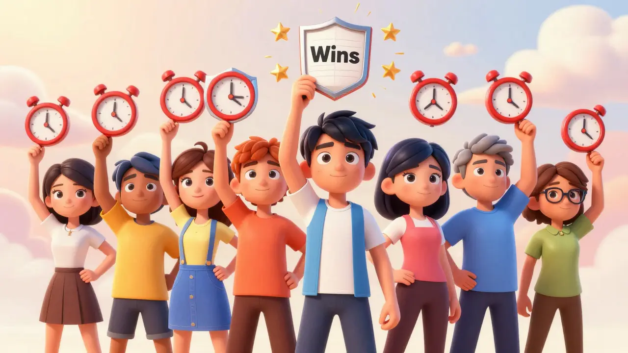 Students using shields to block stress and celebrate small wins