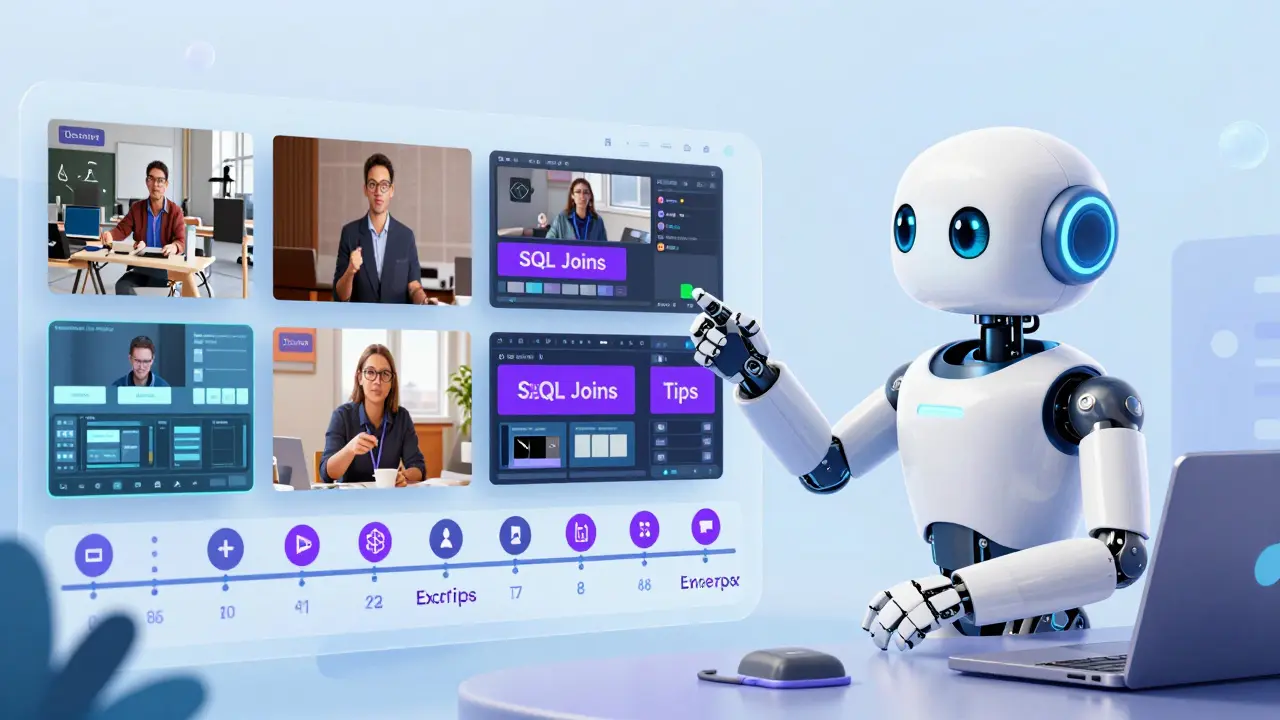 AI assistant helping edit office hours into short clips