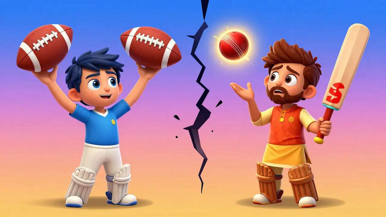 Character swaps football analogy for cricket to connect culturally