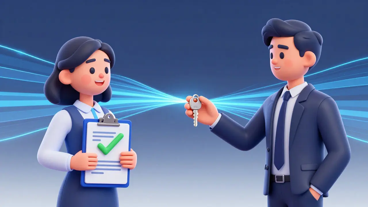 Teacher and vendor exchanging keys with secure data streams