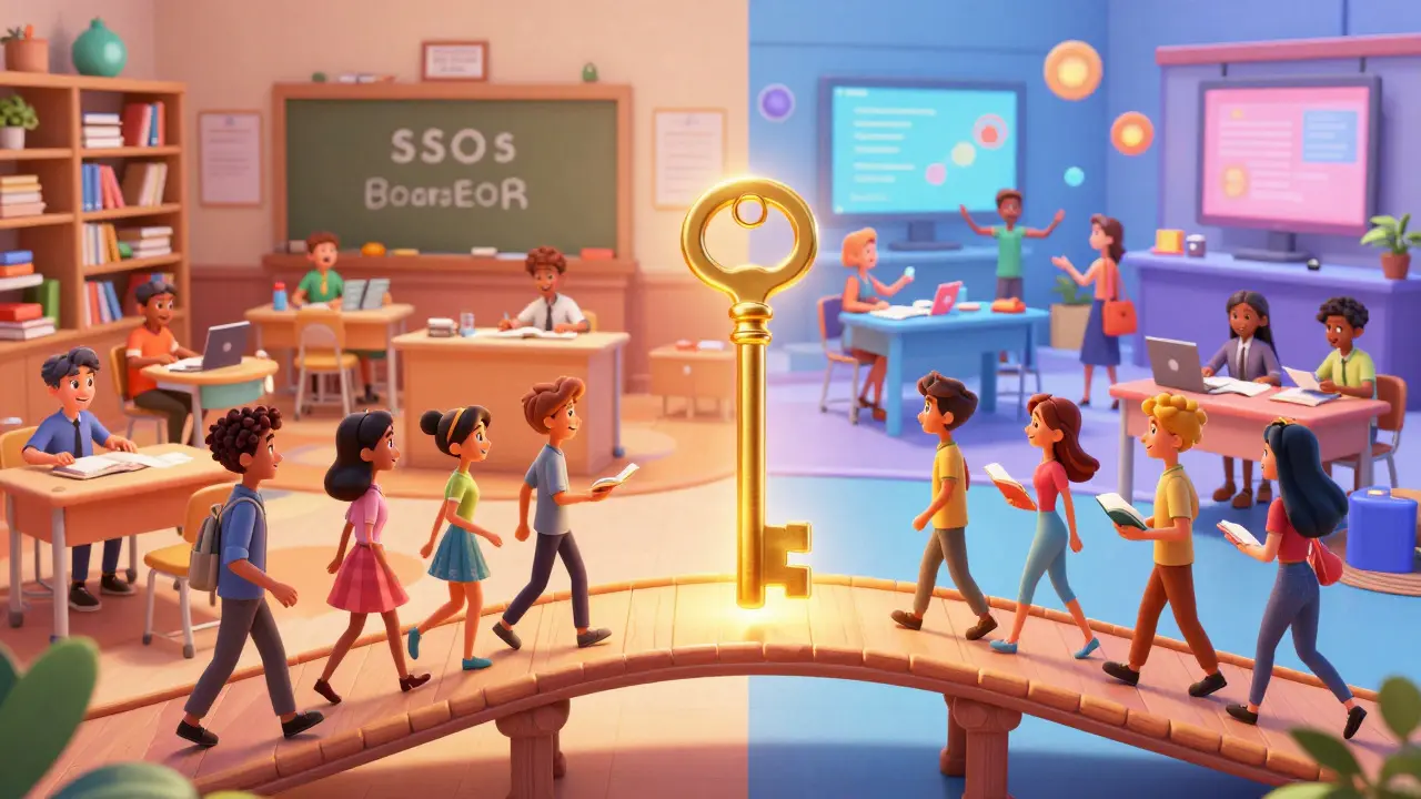 Golden SSO key unlocking a bridge between LMS and social learning hubs
