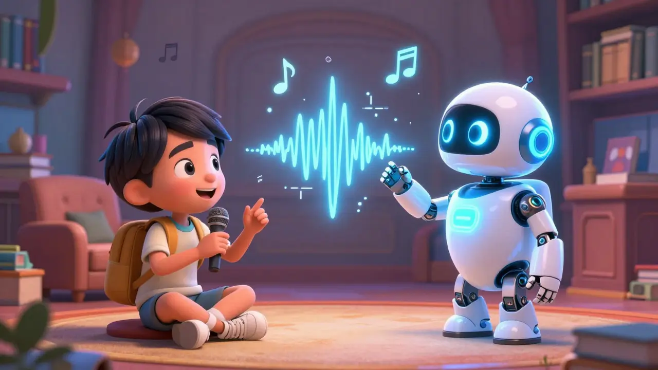 Student practicing speech with AI tutor feedback
