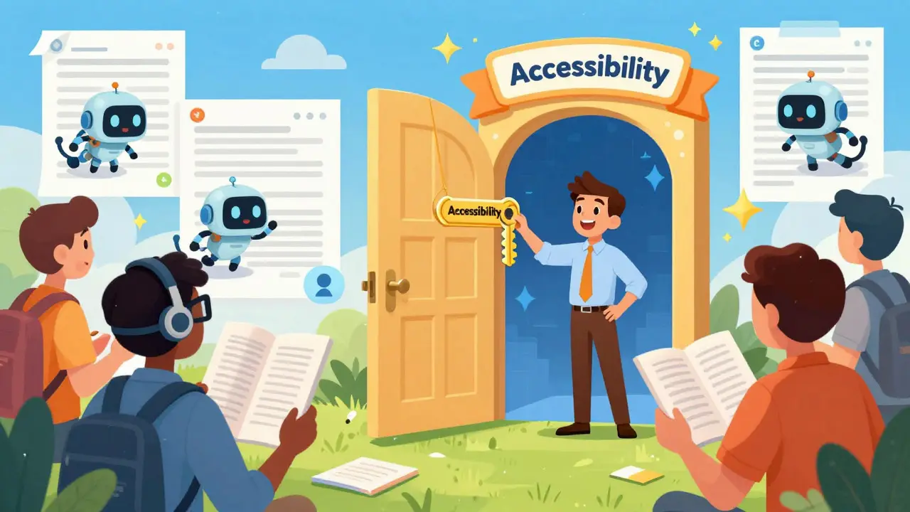 Instructor sharing accessibility tools with diverse learners and search bots