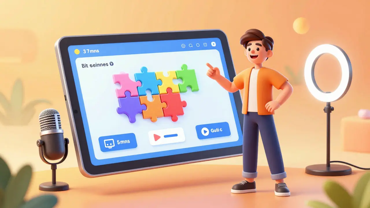 Organized digital workspace with bite-sized learning modules