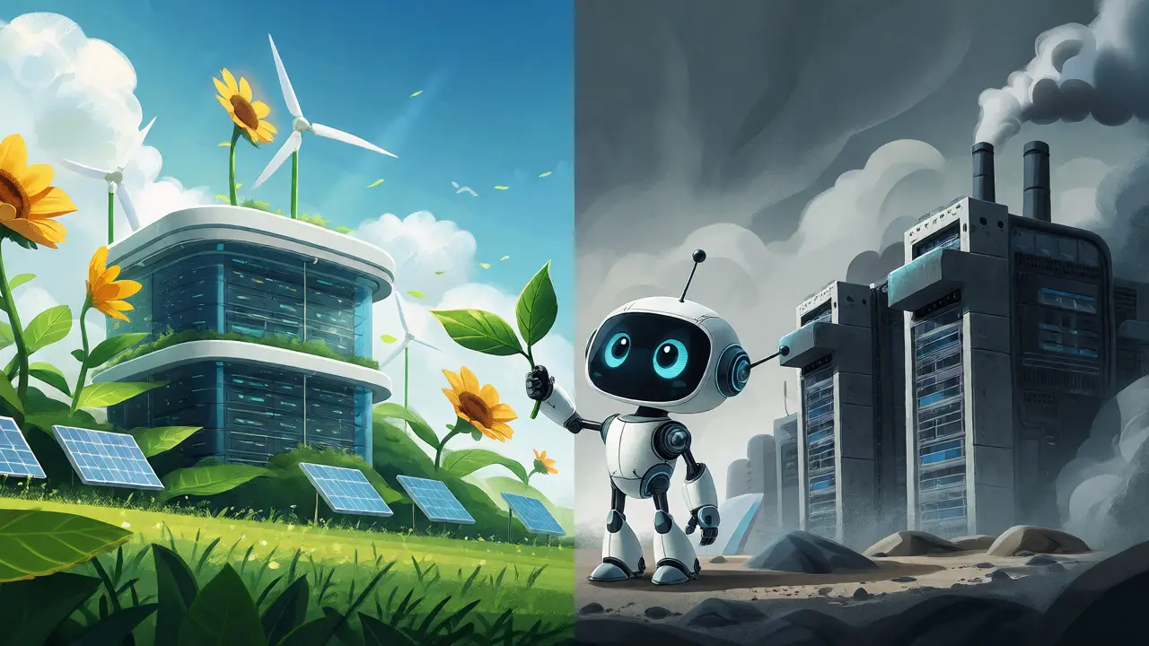 Comparison of a green renewable-powered data center versus a traditional fossil-fuel one.