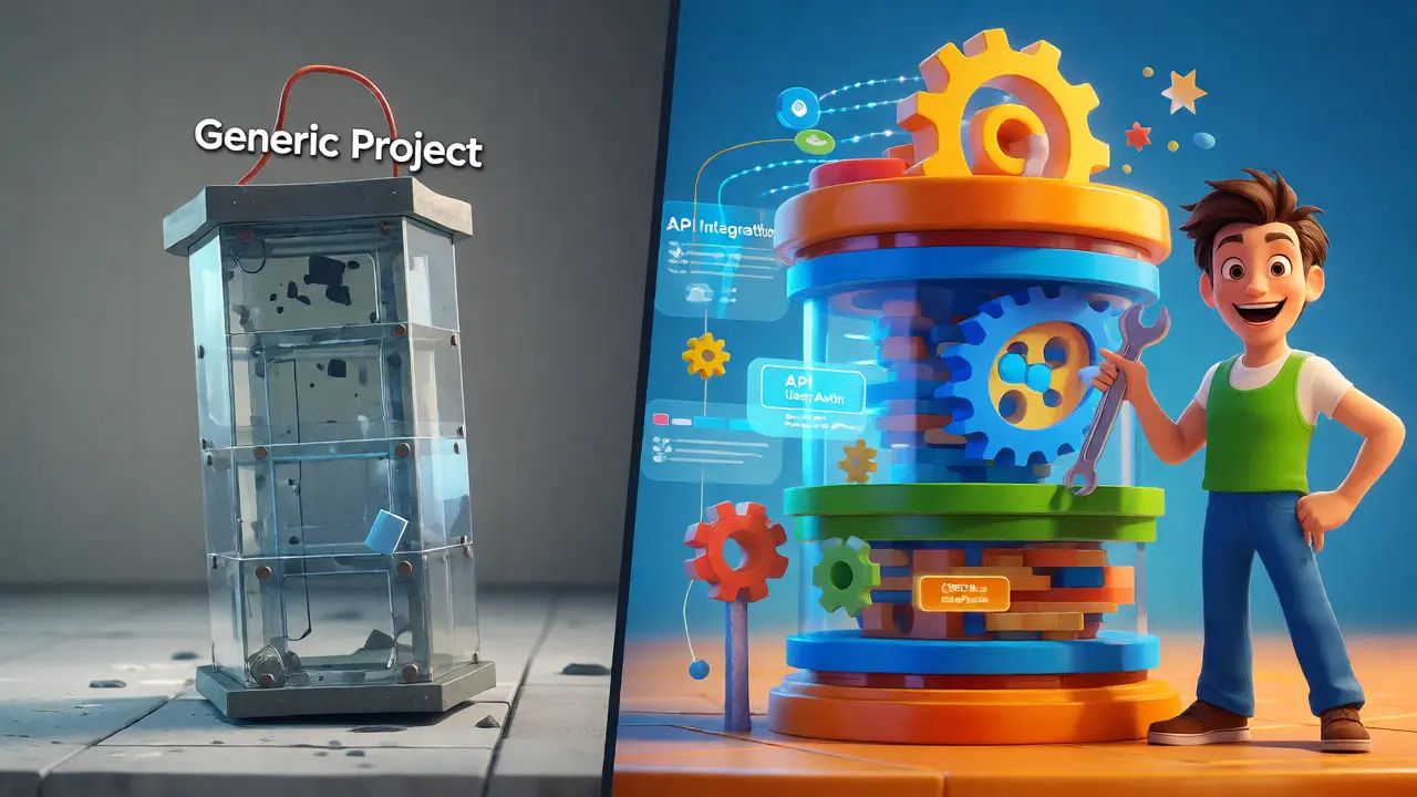 Contrast between fragile generic projects and robust industry-ready capstones